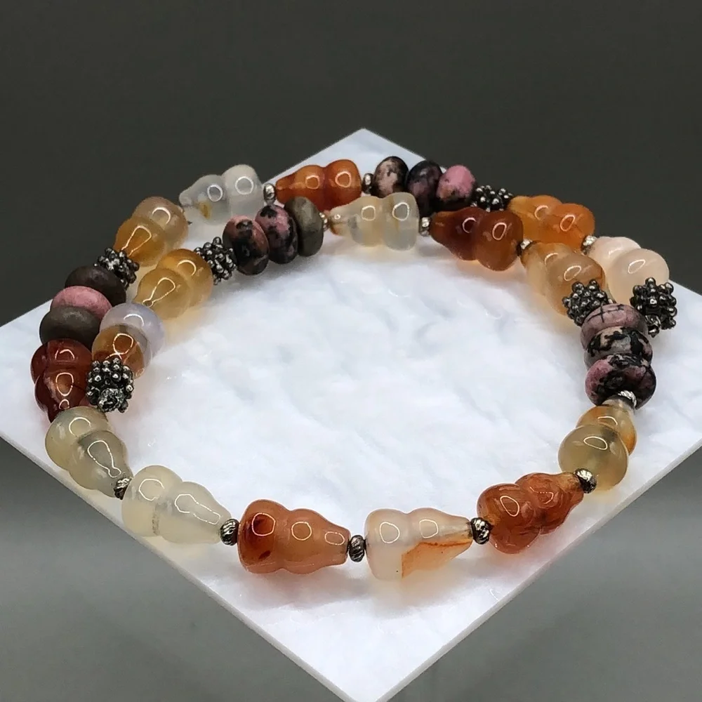ARTISAN colorful stone/gemstone beads collar necklace boho.